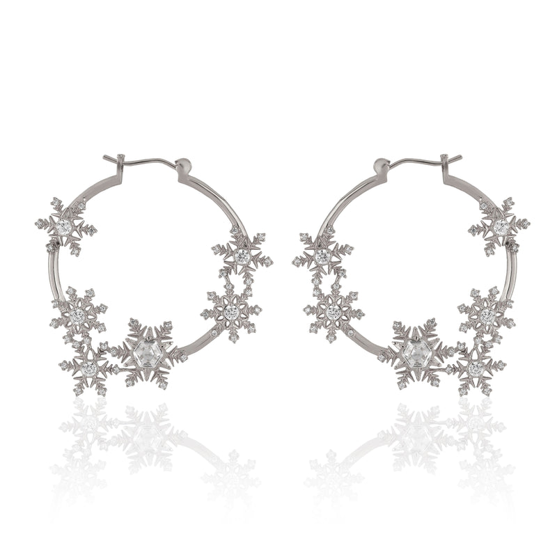 Snowflake Hoop Earrings