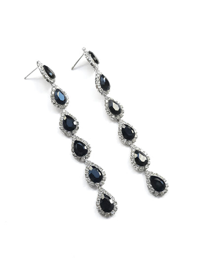 Emerald Tear Drop Social Linear Earring