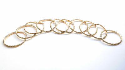 Set of Rhinestone Social Stretch Bracelets