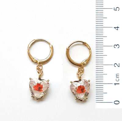Rhinestone Heart Drop Earring