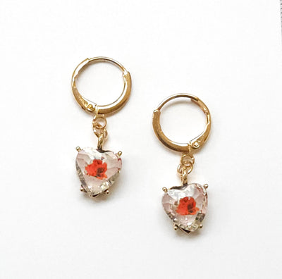 Rhinestone Heart Drop Earring