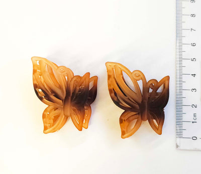 Set of 8 Open Neutral Butterfly Claw Clips