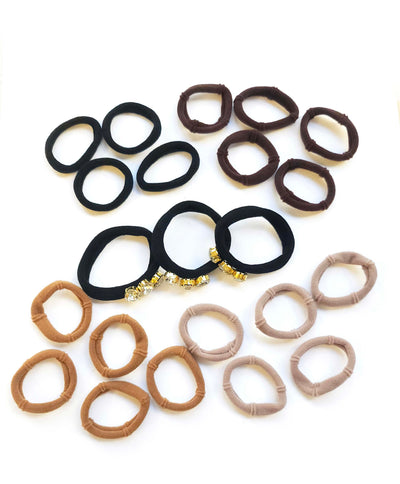 Value Set of Seamless Elastic Hair Bands with Rhinestone Detail