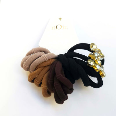 Value Set of Seamless Elastic Hair Bands with Rhinestone Detail