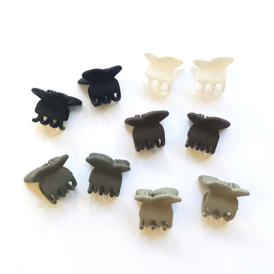 Set of 10 Butterfly Neutral Color Claw Clips