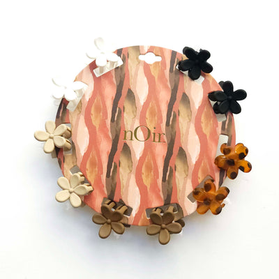 Set of 10 Flower Neutral Color Claw Clips
