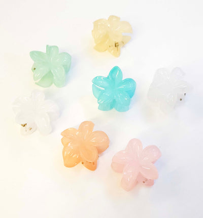 Set of Eight Spring Mixed Color Flower Claw Clips