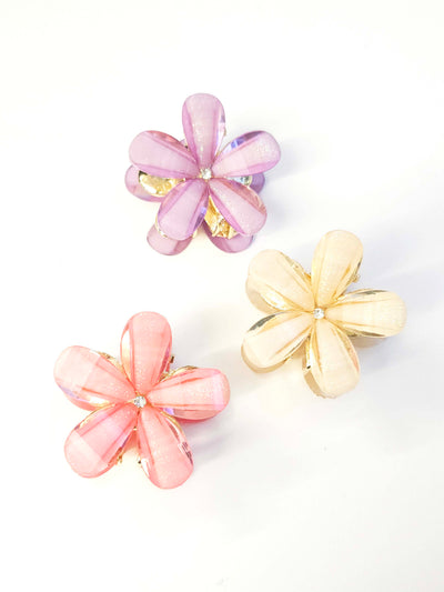Set of 3 Shimmer Stone Floral Claws