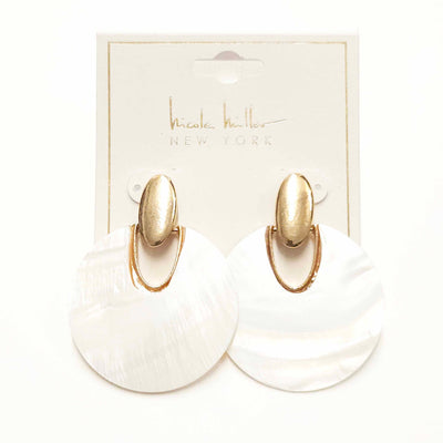 Gold and Shell Doorknocker Earring