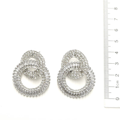 Interlocking Rhinestone Statement Drop Earring