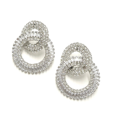 Interlocking Rhinestone Statement Drop Earring