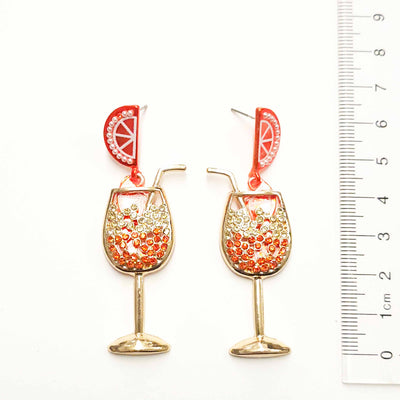 Summer Cocktail Aperol Spritz Drop Earring