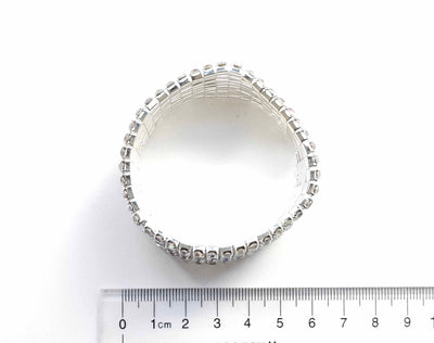 Wide Rhinestone Stretch Bracelet