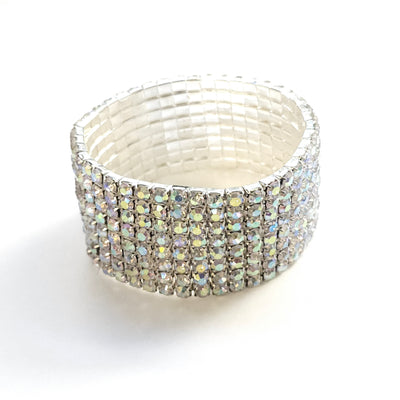 Wide Rhinestone Stretch Bracelet