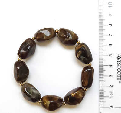 Set of 3 Organic Shaped Stretch Beaded Bracelets