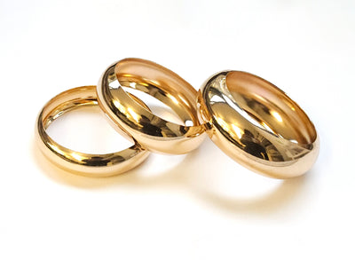Set of 3 Chunky Polish Gold Bangles