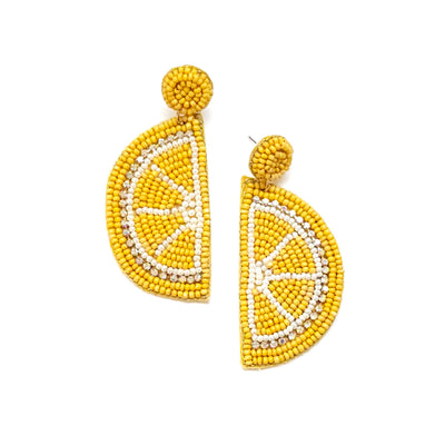 Seed Bead Lemon Slice Earring