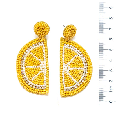 Seed Bead Lemon Slice Earring