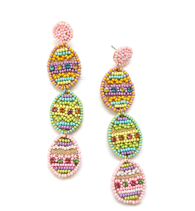Seed Bead Easter Egg Earring