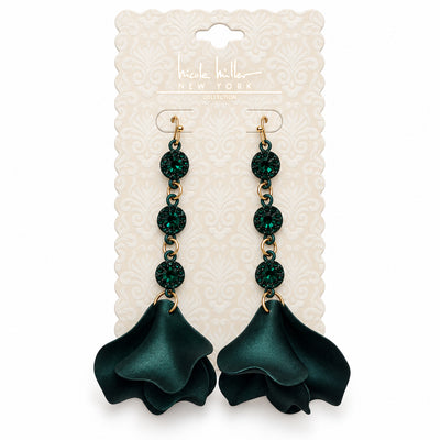 Emerald Petal Drop Earrings