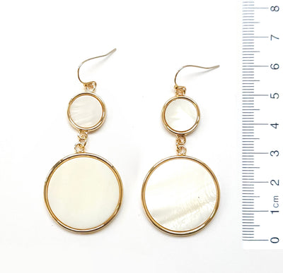 Mother of Pearl Gold Rimmed Drop Earring