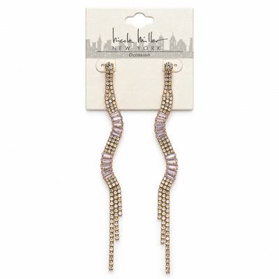 Rhinestone Snake Chain Drop Earrings