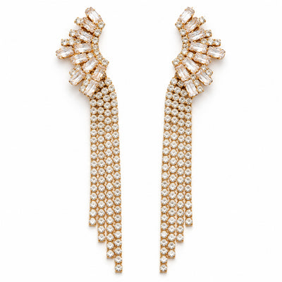 Crystal Fringe Statement Earrings