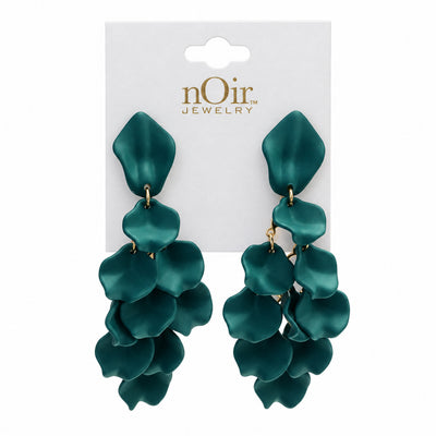 Emerald Petal Cluster Drop Earrings