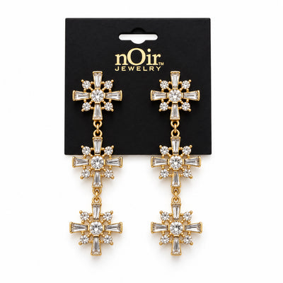 Crystal Cross Drop Earrings