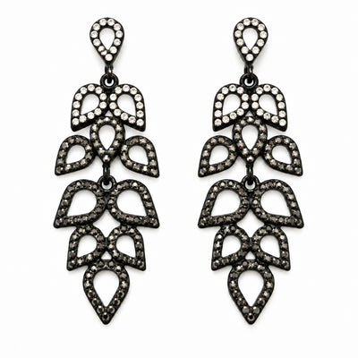 Black Crystal Chandelier Earrings