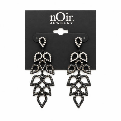 Black Crystal Chandelier Earrings