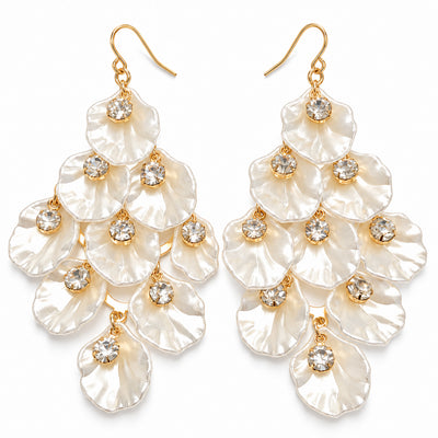 Ivory Floral Cascade Earrings