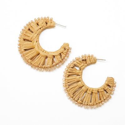 Raffia Gypsy Hoop with Post