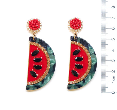 Watermelon Slice Drop Earring