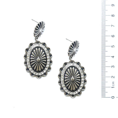 Western Concho Drop Earring