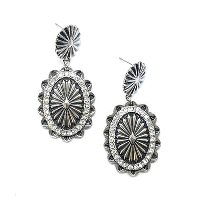Western Concho Drop Earring