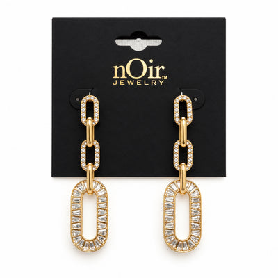 Crystal Link Statement Drop Earrings