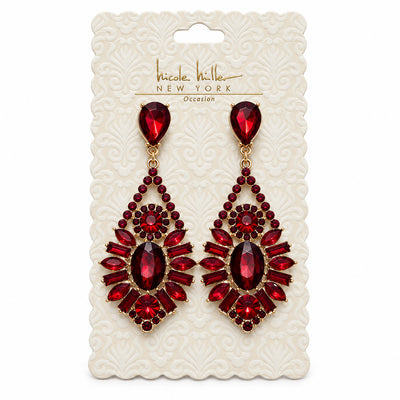 Red Crystal Chandelier Earrings