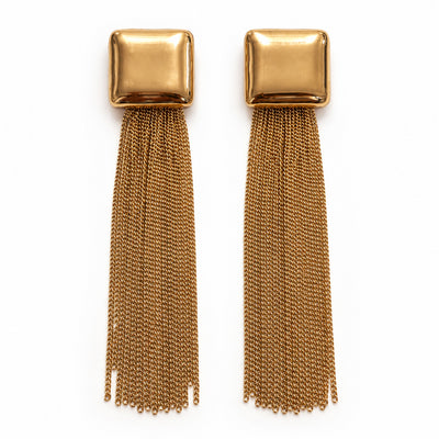 Gold Chain Tassel Earrings