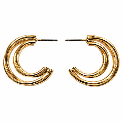 Triple Gold Hoop Earrings