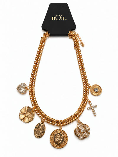 Gold Chunky Charm Necklace