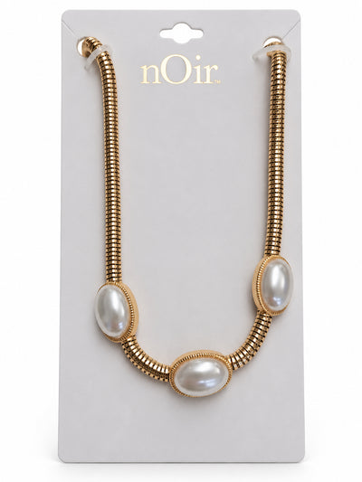 Gold Snake Chain Pearl Necklace