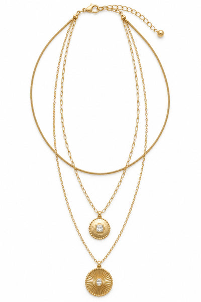 Layered Gold Medallion Necklace