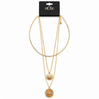 Layered Gold Medallion Necklace