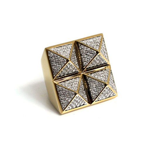 9ct Gold Mens Cubic Zirconia Pyramid Ring – Daniel Gleeson Jewellers