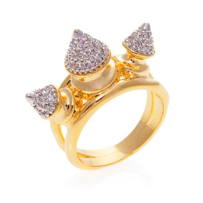 Honey 3 Spike Pave Ring