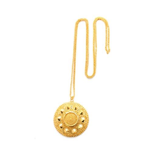 Esha Studded Deco Pendant Necklace