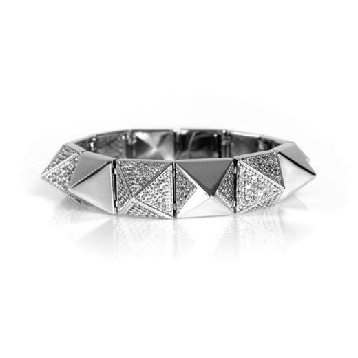 Pave Metal Pyramid Stud Bracelet