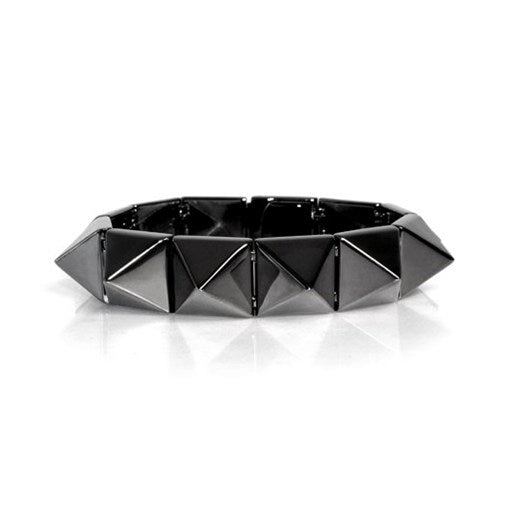 Smooth Pyramid Solid Brass Bracelet