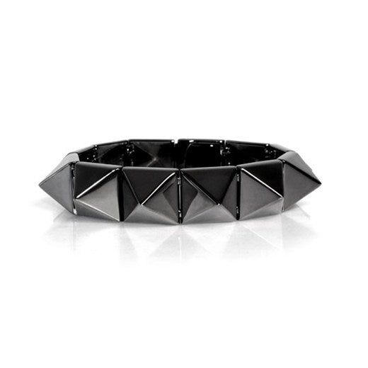 Smooth Pyramid Solid Brass Bracelet